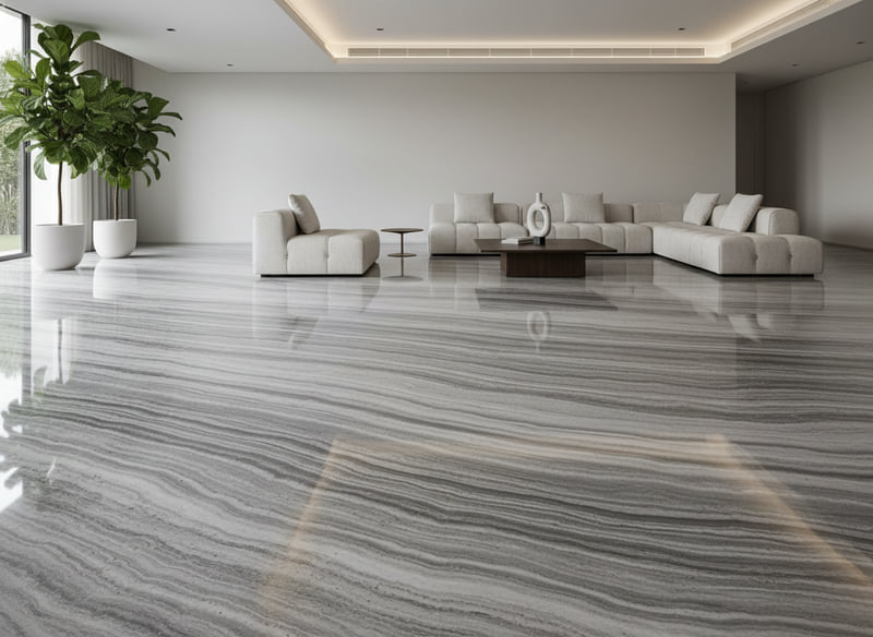 Полы из натурального камня — Травертин сильвер  классик 
/Travertine silver/ заполненный, полированный