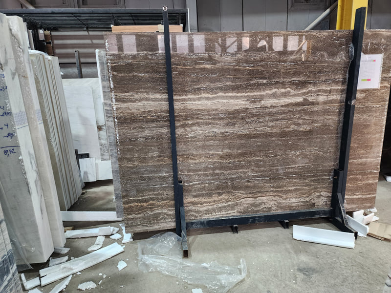 Травертин финиковый /Travertine khormaei/ заполненный, полированный — фото 1