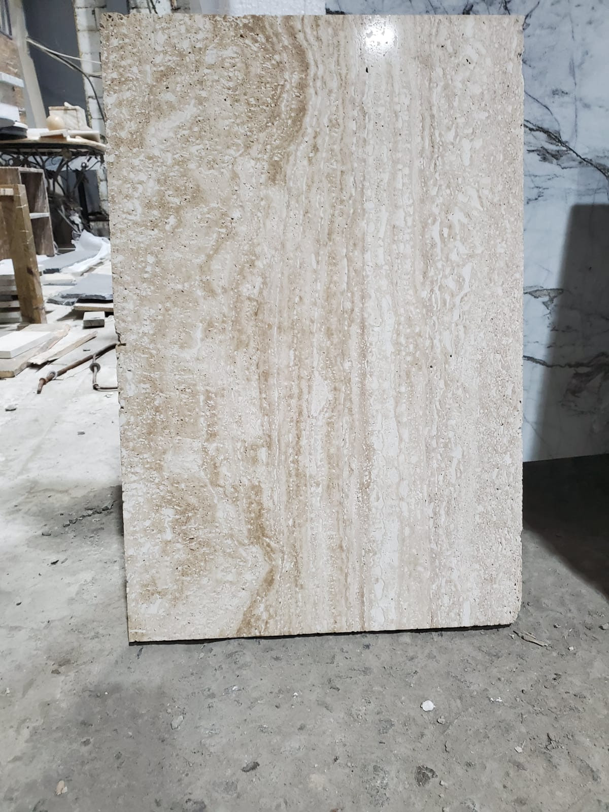 Травертин классик /Travertine classic/ заполненный, полированный, плита — фото 2