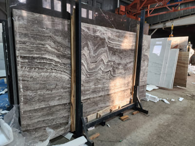 Травертин сильвер  классик 
/Travertine silver/ заполненный, полированный — фото 4